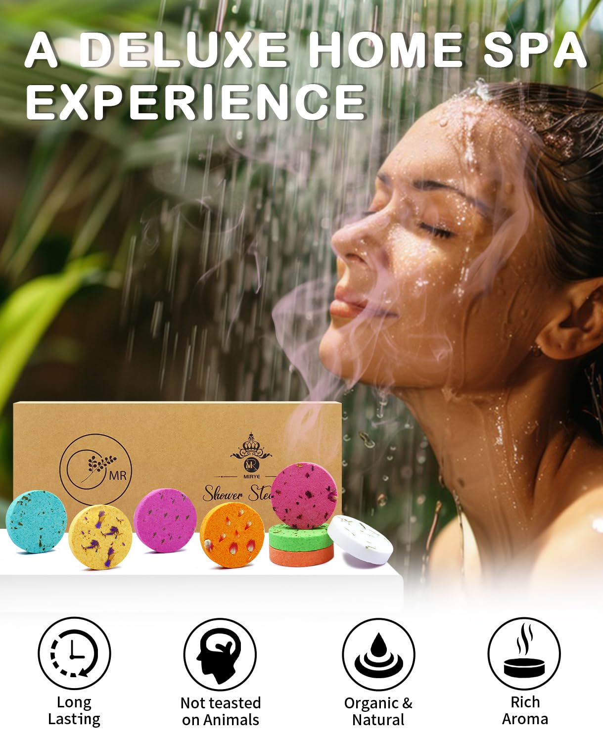 MR MIRYE bombas de ducha camelia: fragancia delicada para un ritual de spa en casa