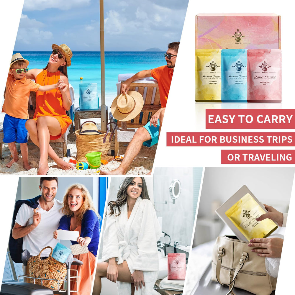 MR MIRYE shower steamers are compact and travel-friendly for on-the-go self-care