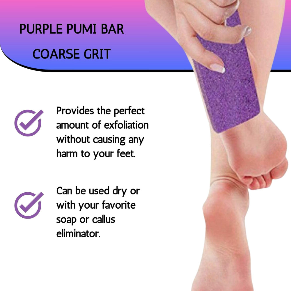 Mr. Pumice Purple PUMI Bar four-pack offers value foot care kit.
