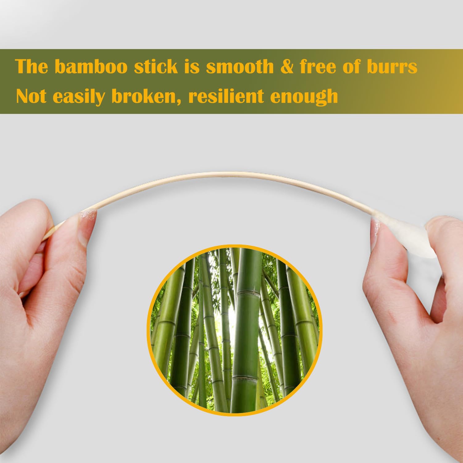 MRCMUCEZ bamboo-stem cotton swabs offer sturdy, burr-free handling.