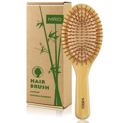 MRD hair brush with natural bamboo paddle for easy detangling