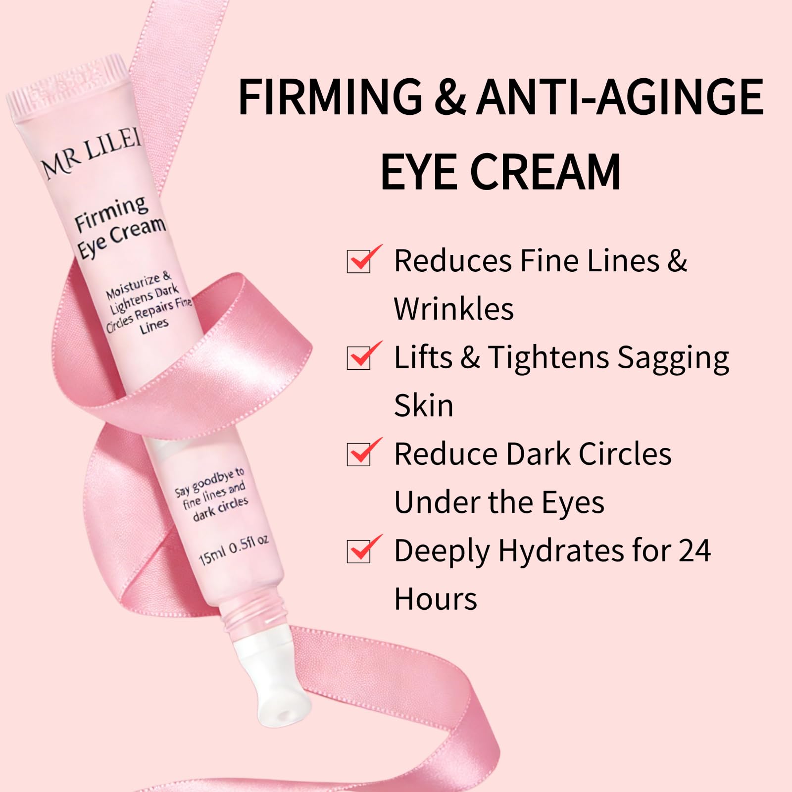 Mrlilei beauty eye cream arginine-lysine-polypeptide closeup shows collagen support