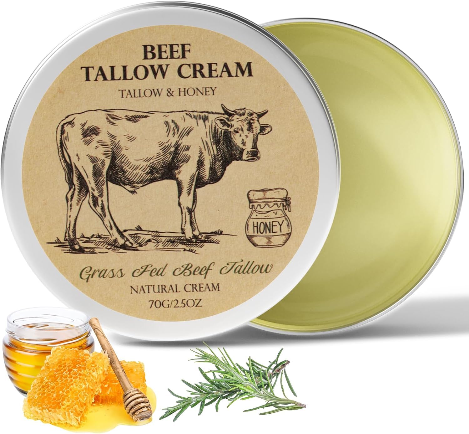 MROUVIK beef tallow skin balm jar for facial and body moisture.