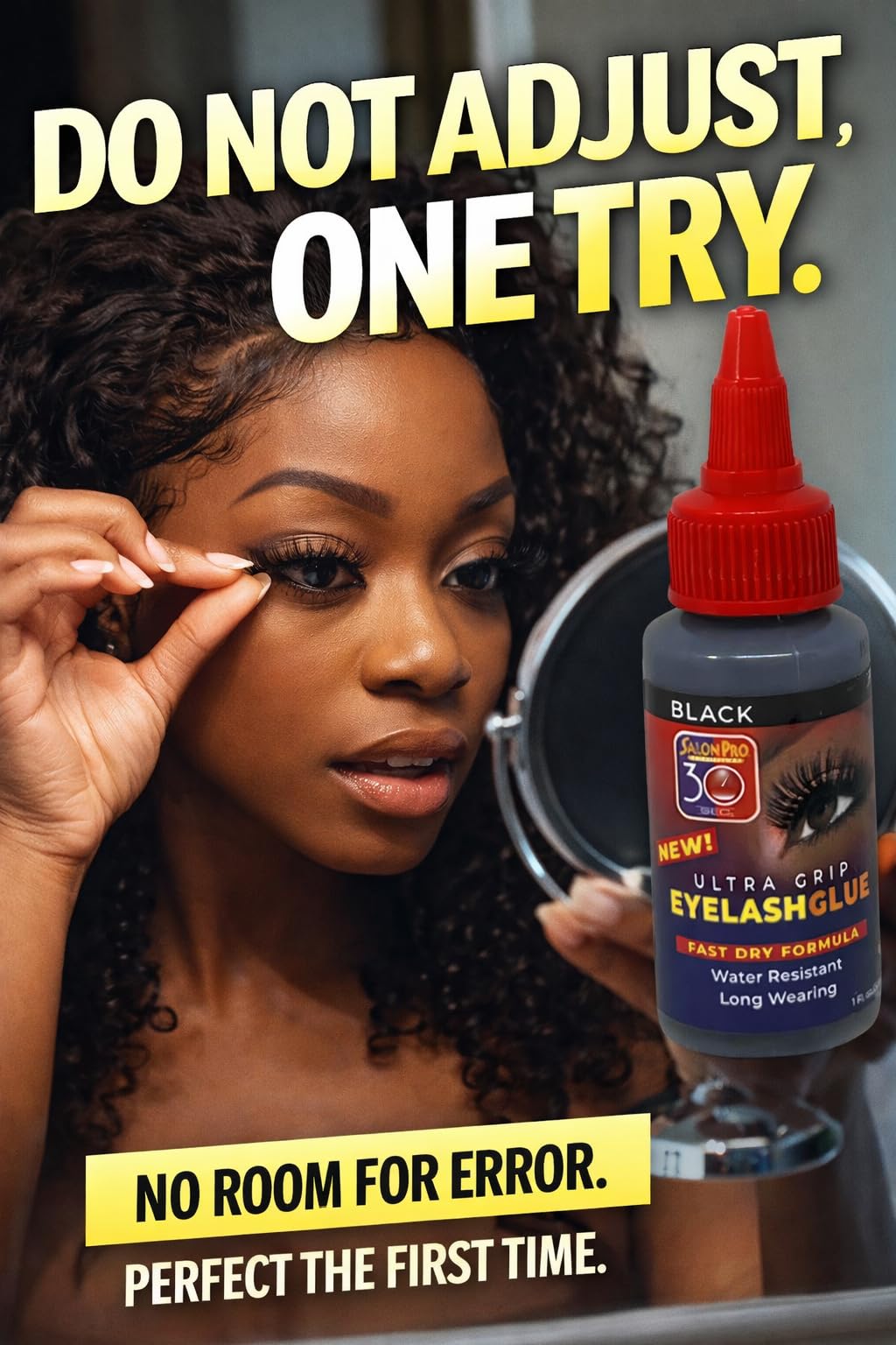 Mrs Gwen Salon Pro 30 Sec eyelash glue drying quickly for secure lashes.