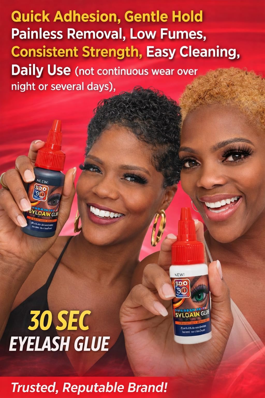 Mrs Gwen Salon Pro 30 Sec glue safety for sensitive eyes.