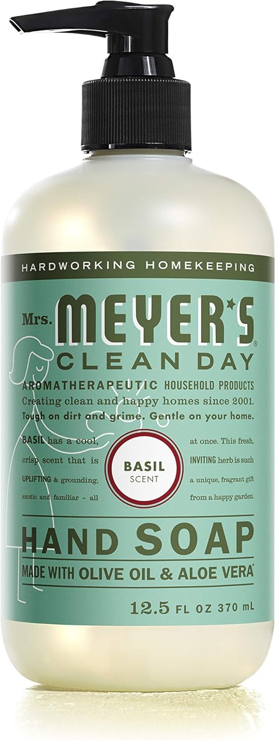 Mrs. Meyer's Clean Day 6-pack display highlighting convenient home hand care variety.