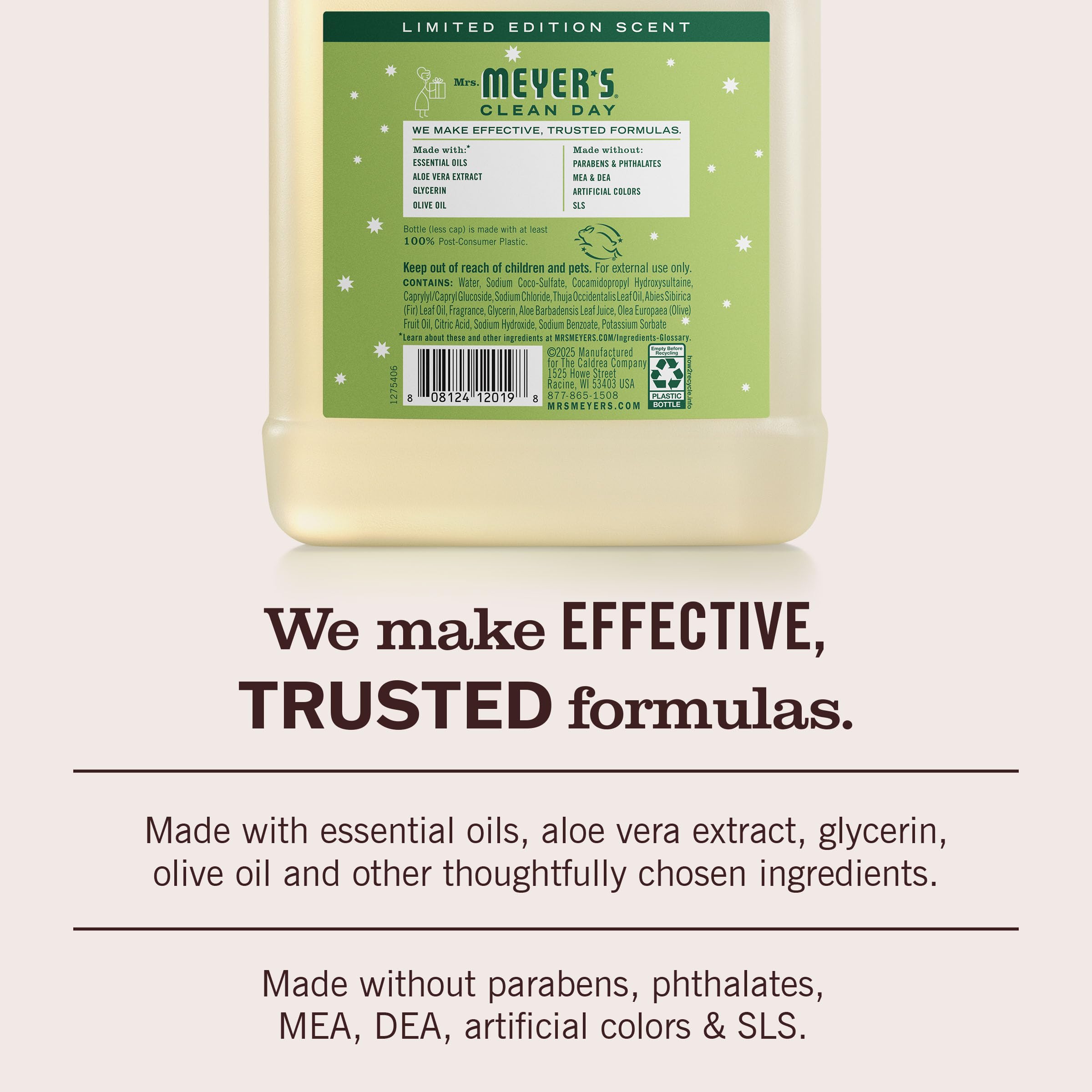 Fórmula suave con aloe vera y aceite de oliva para cuidado diario.