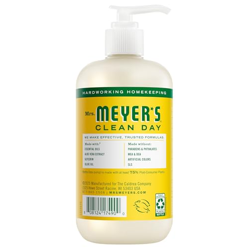 Dispensador de jabón de manos Mrs. Meyer’s Clean Day para uso diario.