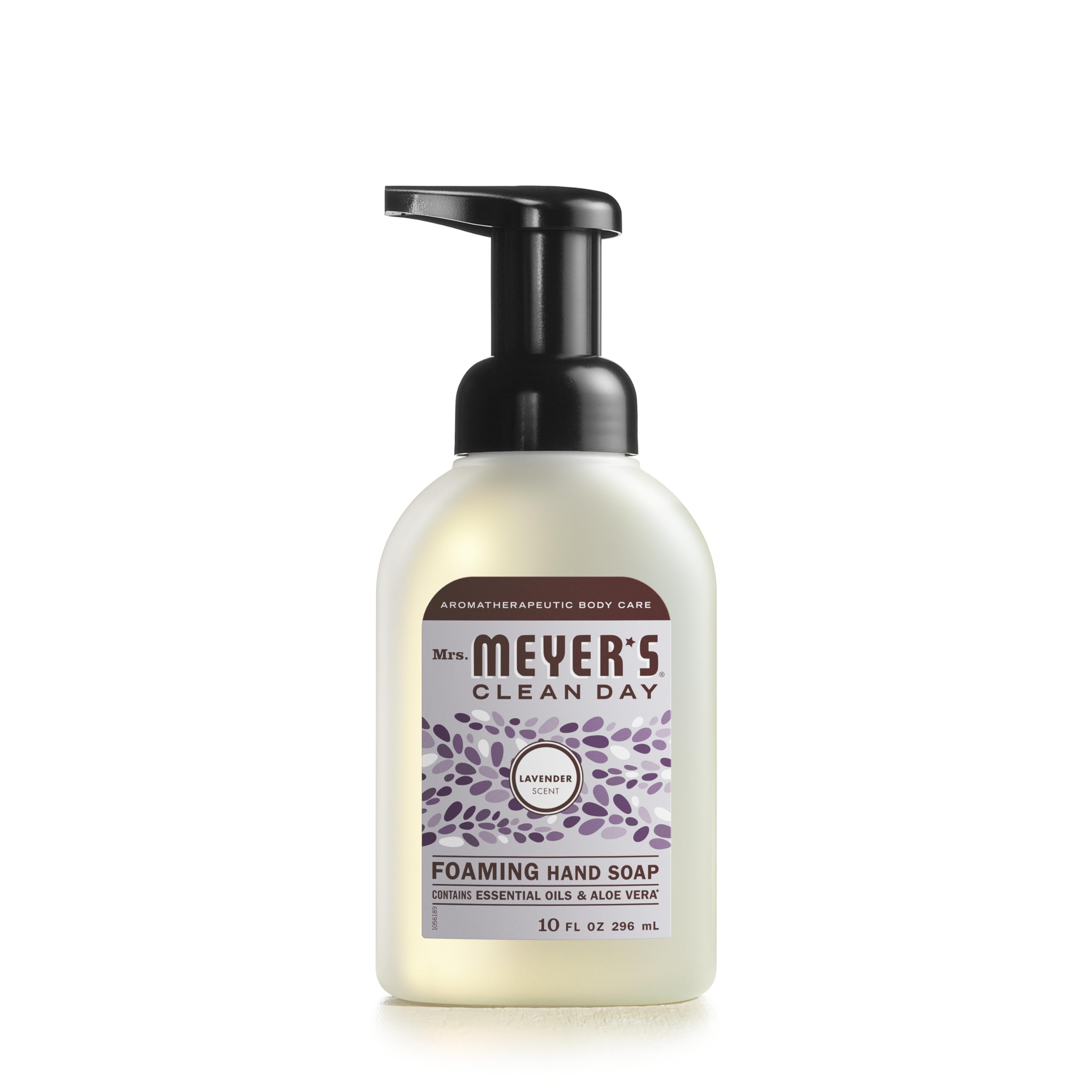 Mrs. Meyer's Clean Day Lavender foaming hand soap bottle pour for quick cleansing