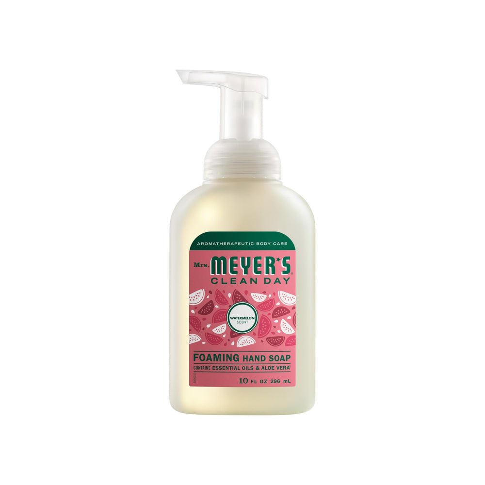 Mrs. Meyer's Watermelon foaming hand soap delivers refreshing, fruity wash