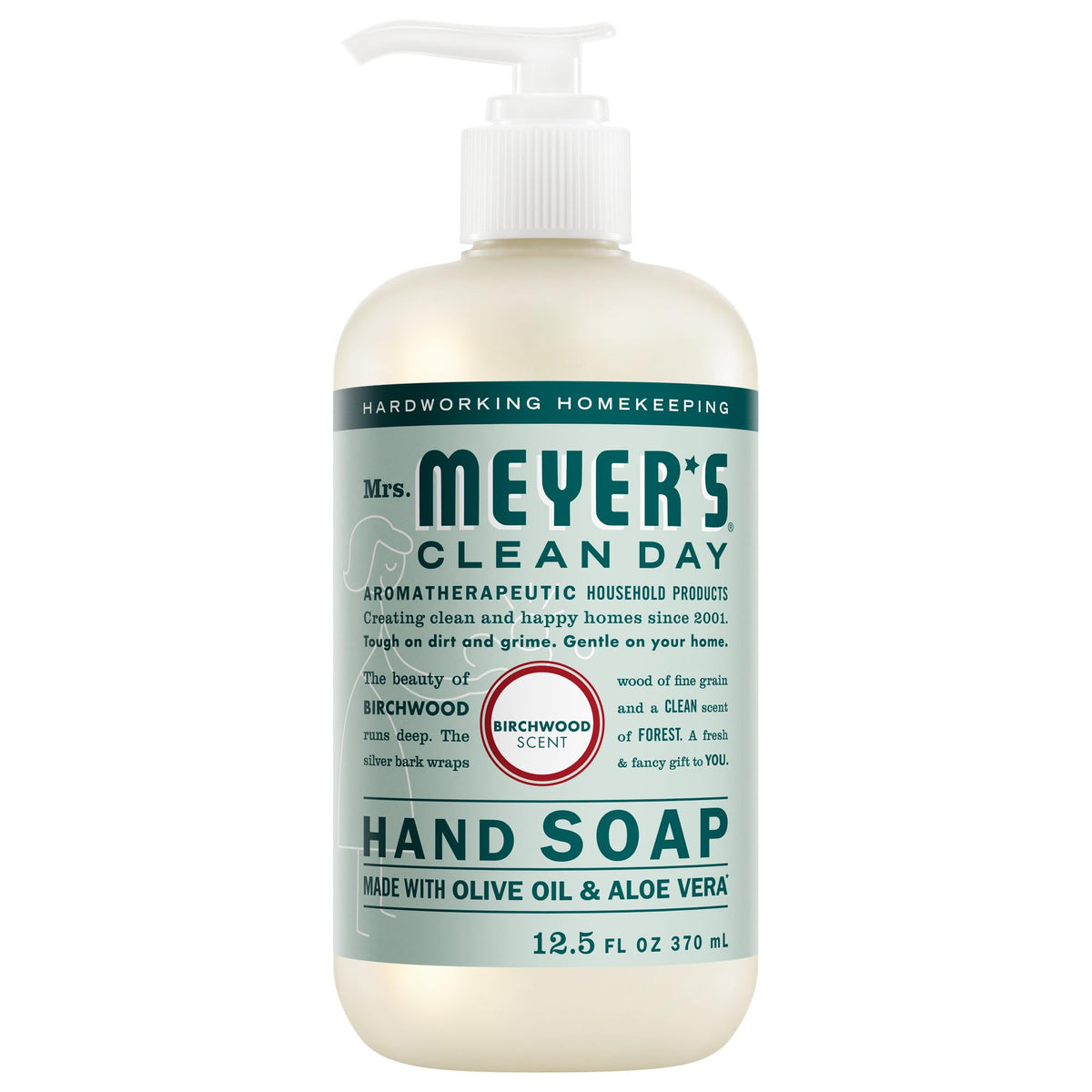 Mrs. Meyer's Birchwood hand soap bottle ready for a refreshing cleanse.