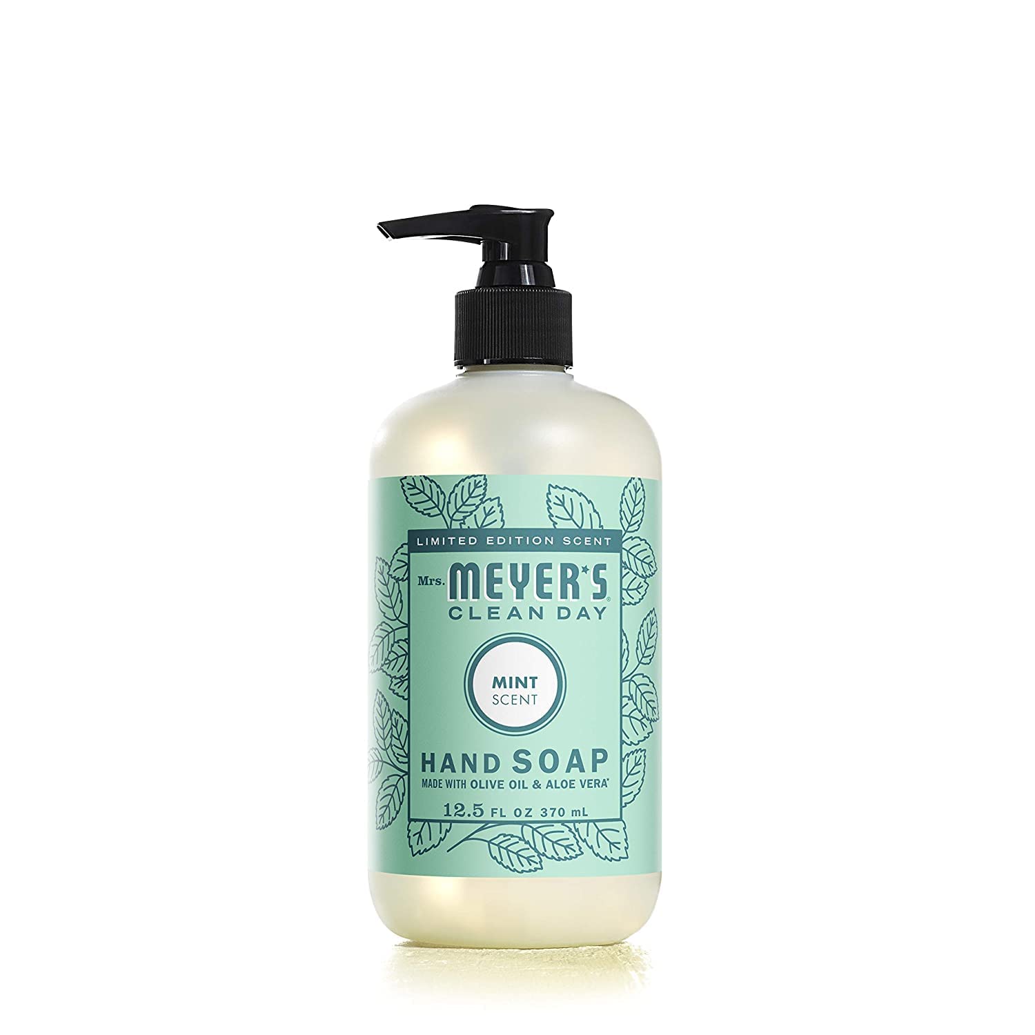 Festive packaging of Mrs. Meyer's holiday hand soap ready for gifting.