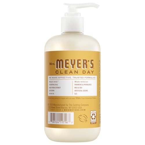 Mrs. Meyer's Honeycomb lather shows creamy foam for effective hand cleaning.