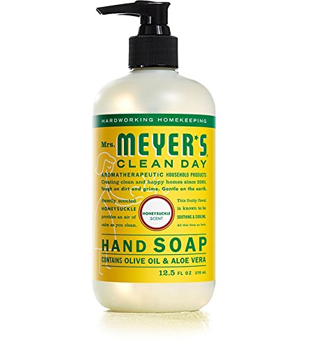 Mrs. Meyer's Clean Day lavender hand soap bottle creates a calm, fresh scent at handwashing.