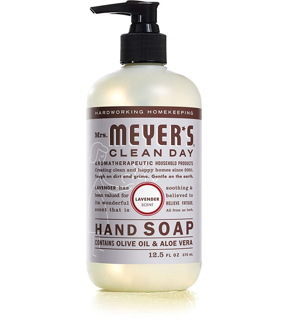 Six-pack display keeps Mrs. Meyer’s hand soaps accessible at every sink.