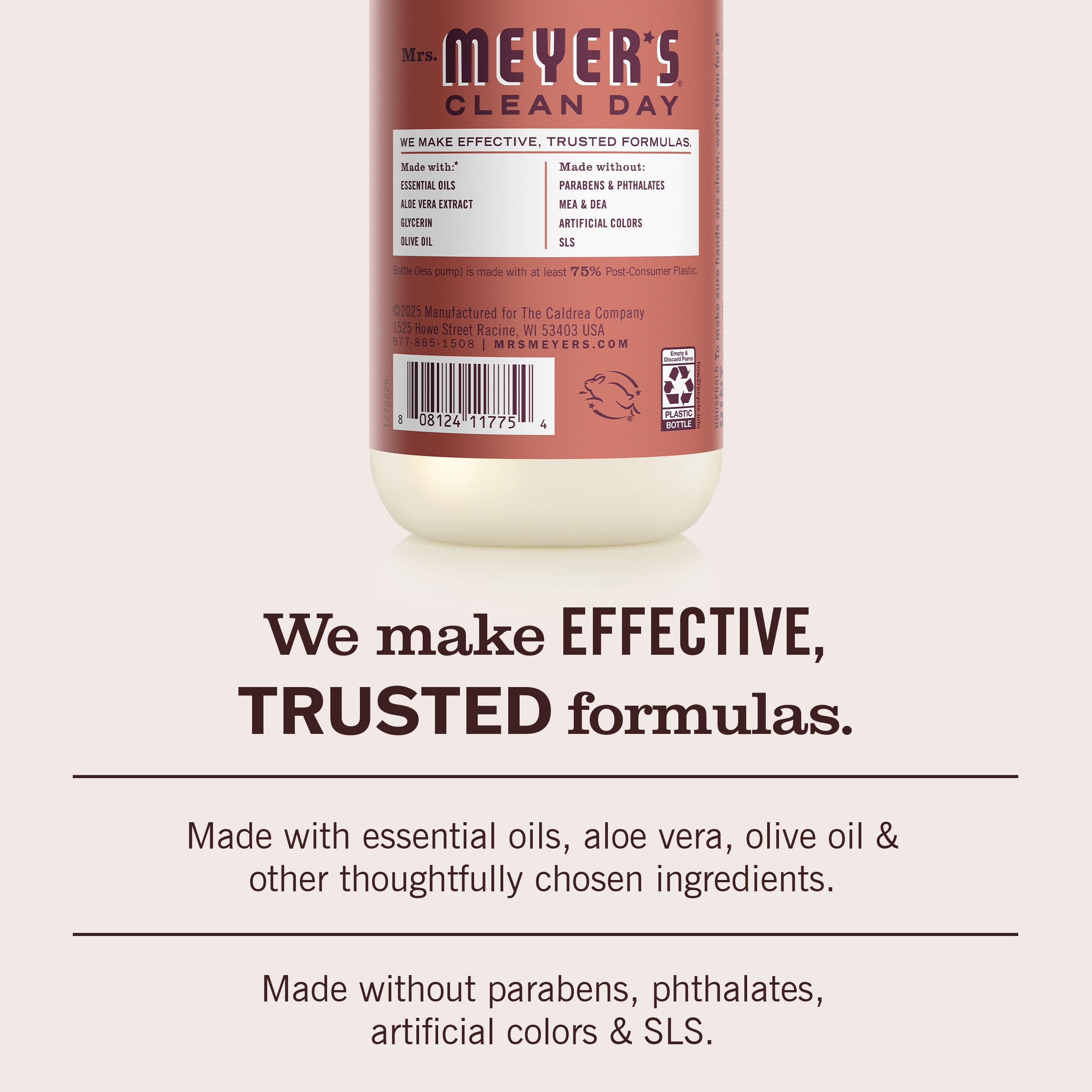 Soft, clean skin may result from regular use of Mrs. Meyer's hand soap.