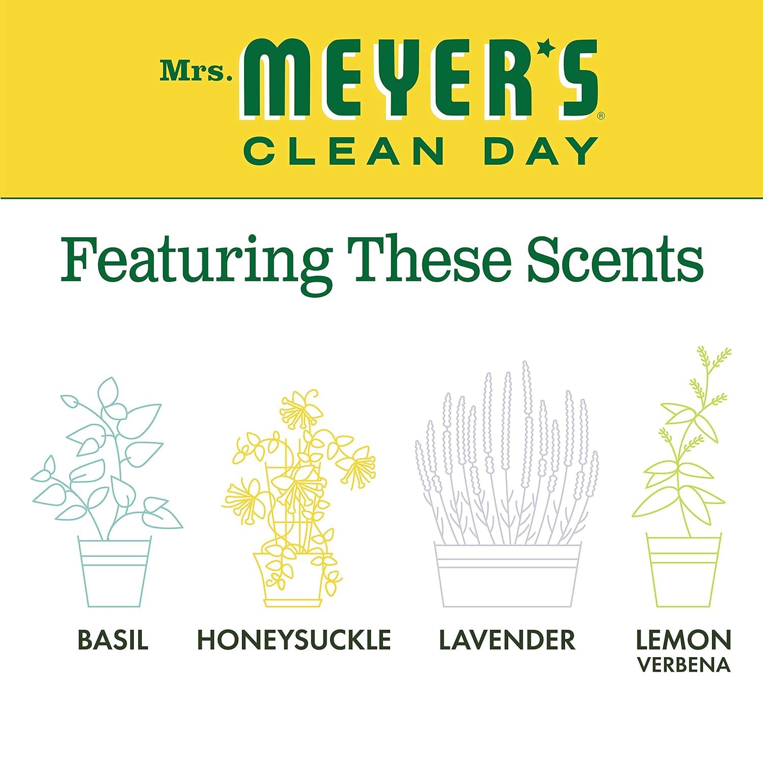 Honeysuckle scent from Mrs. Meyer's soap brightens kitchen and bathroom handwashing moments.
