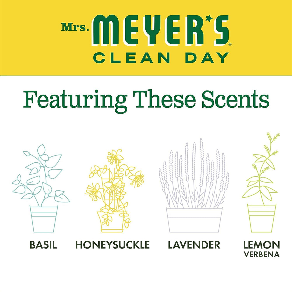 Honeysuckle scent from Mrs. Meyer's soap brightens kitchen and bathroom handwashing moments.