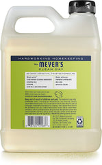Closeup shows aloe vera and olive oil ingredients in Mrs. Meyer's Clean Day soap.
