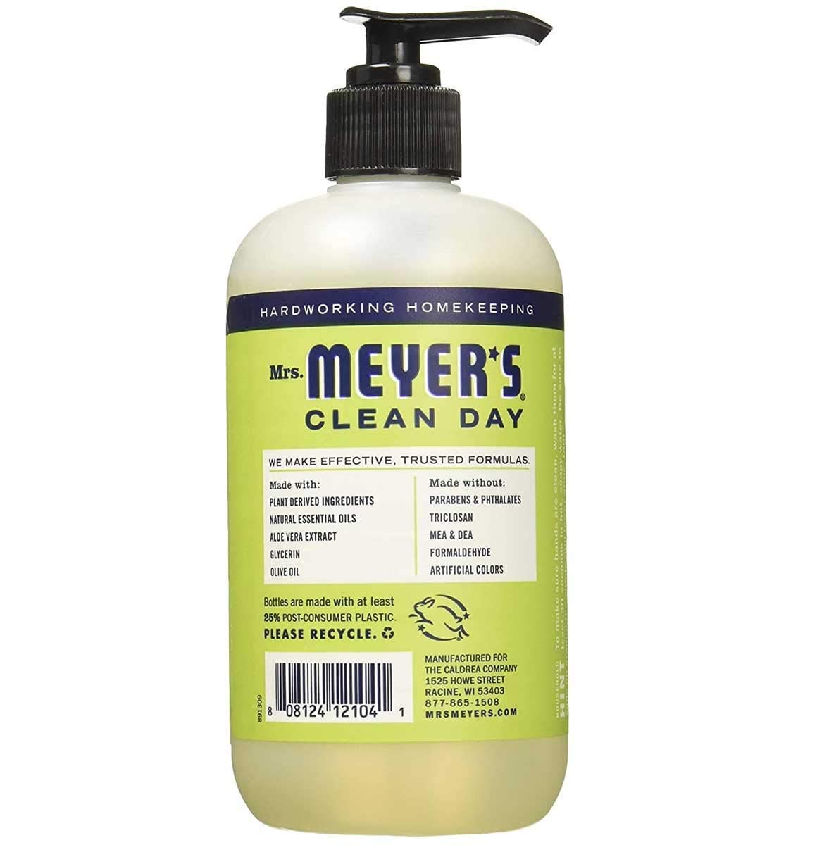 Mrs. MEYER'S Clean Day jabon manos con aceite de oliva, botella, cuidado suave para la piel.