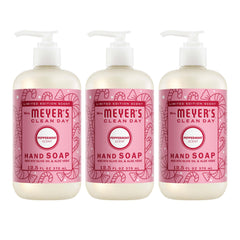 Jabón para manos de Mrs. Meyer's Clean Day en botella de mentol, aroma fresco y limpieza suave.