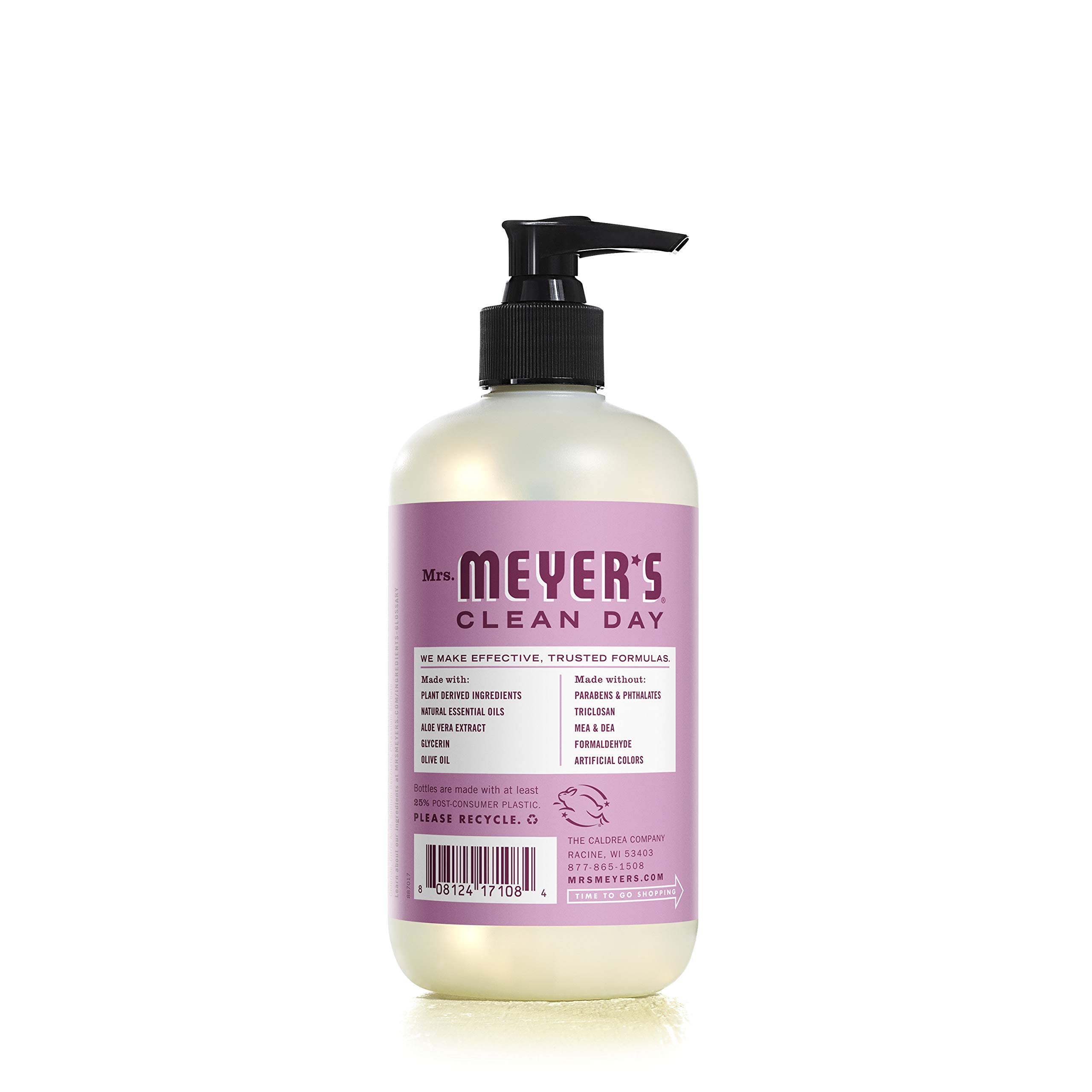 Mrs. MEYER'S Clean Day jabon de manos peonia, botella, fragancia floral suave para la higiene diaria.