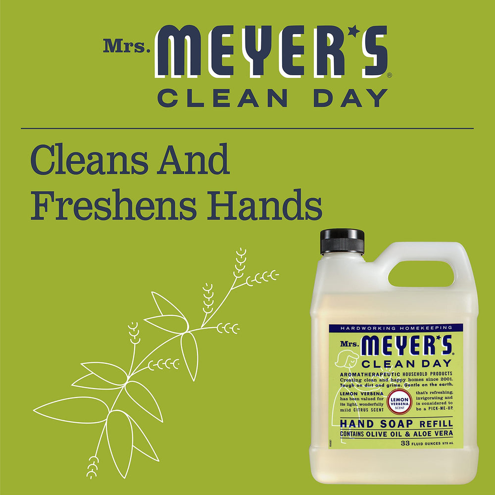 Aroma close-up highlights the bright citrus scent of Mrs. Meyer's Lemon Verbena.
