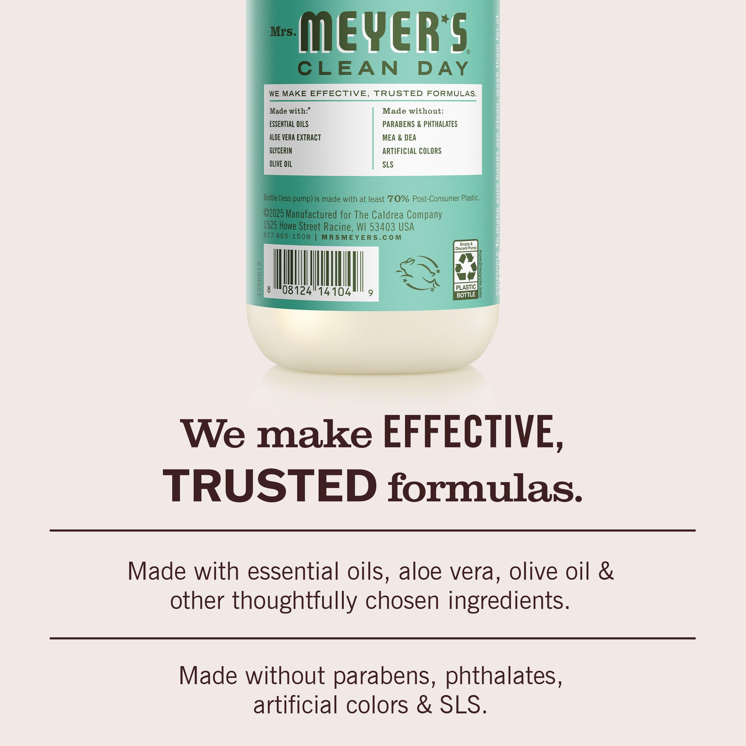 Pack de 3 jabones Mrs. Meyer's Clean Day para uso familiar.