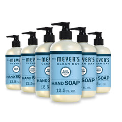 Mrs. Meyer's Rain Water Hand Soap bottle front view with non-drying formula