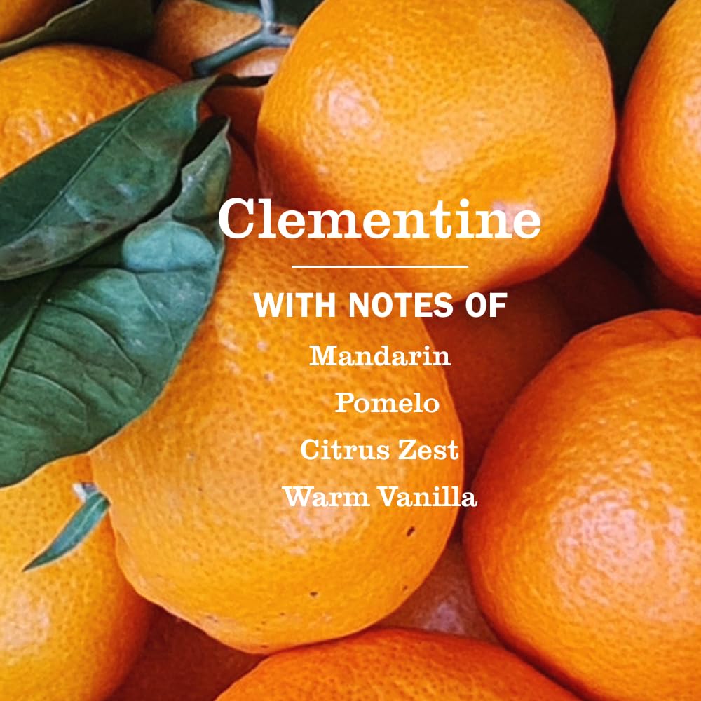 Clementine scent label emphasizes bright citrus aroma for refreshing hand washing.
