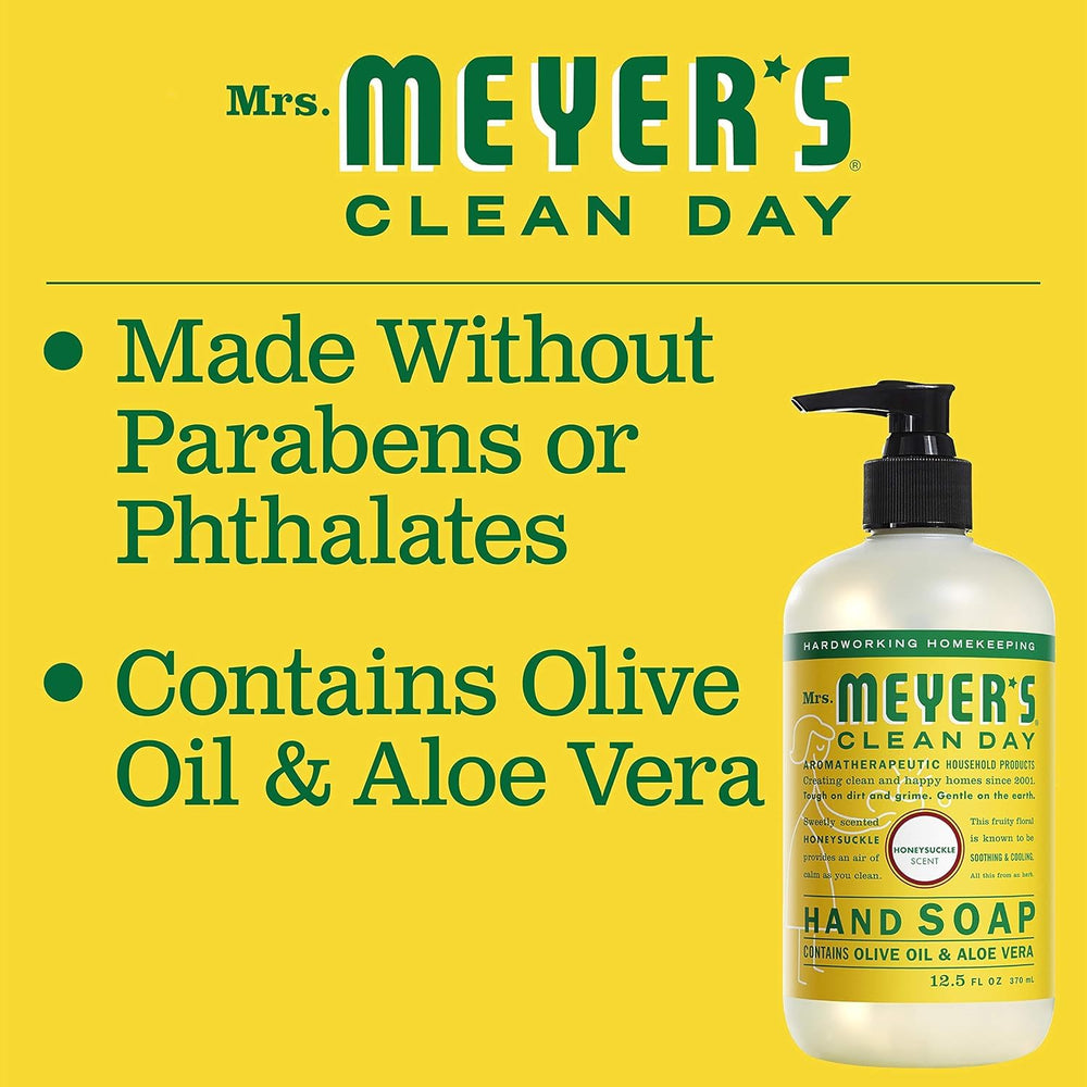 Mrs. Meyer's hand soap with aloe vera and olive oil moisturizes while cleansing.