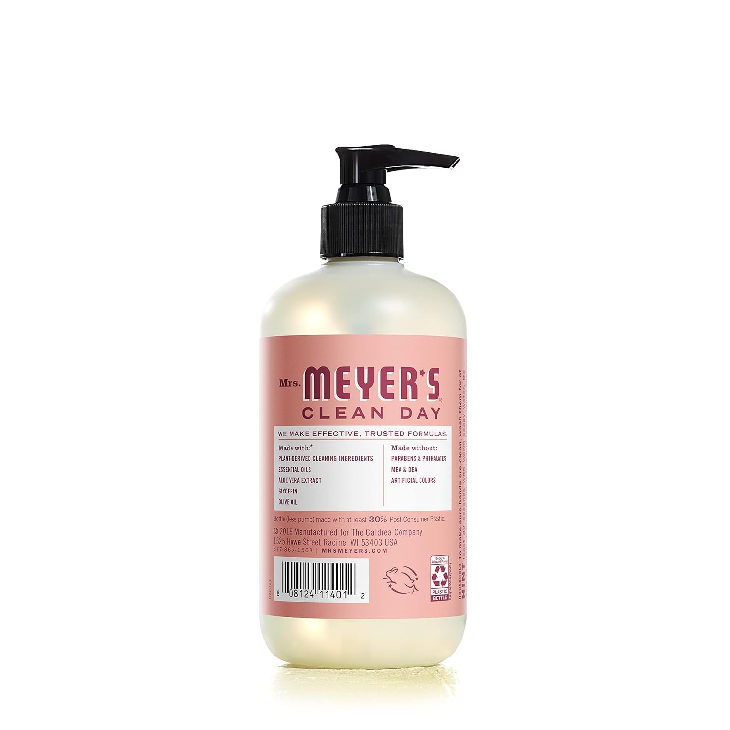 Espuma suave de Mrs. Meyer's Rose para manos limpias sin resecar