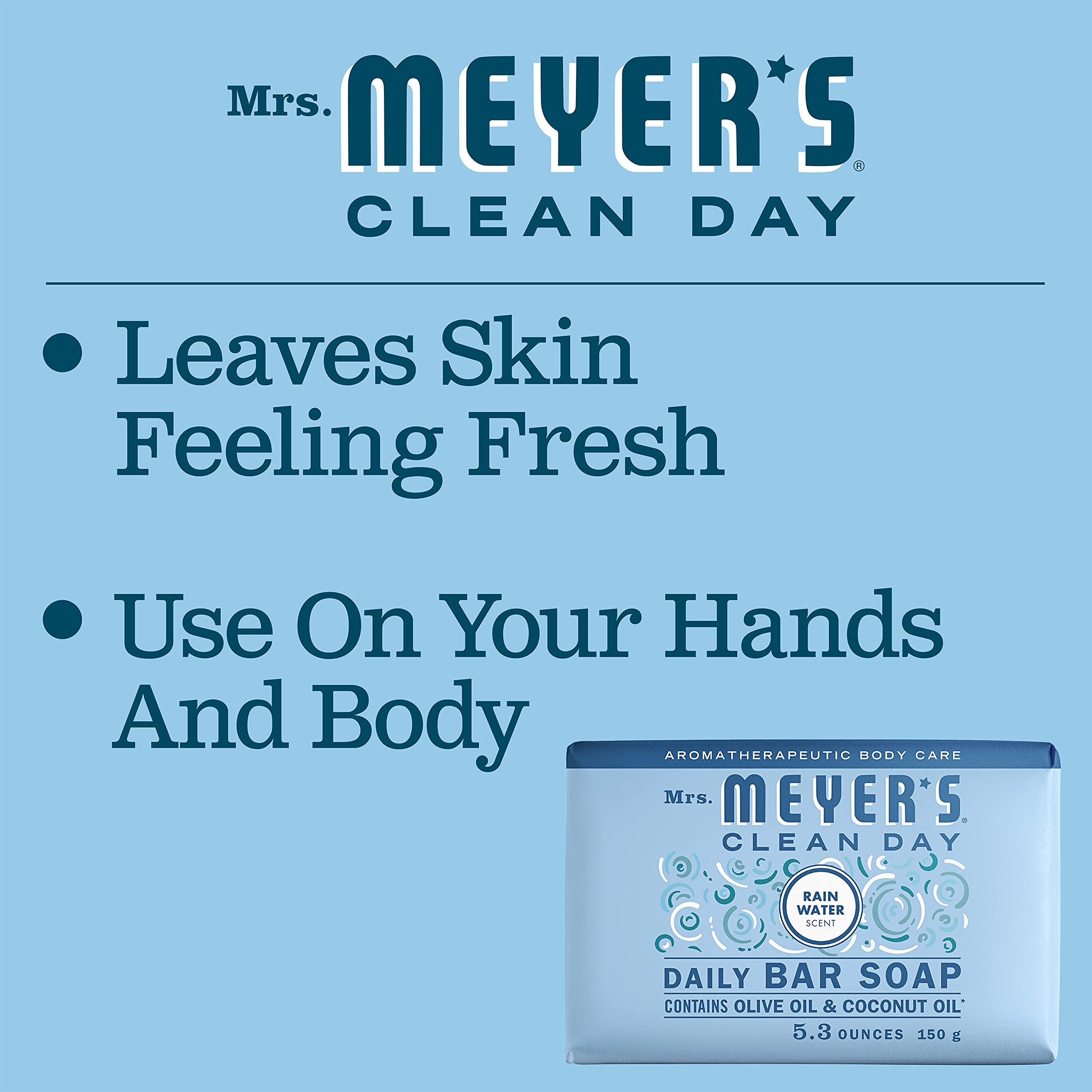 Rain Water bar soap in a bright bathroom setting