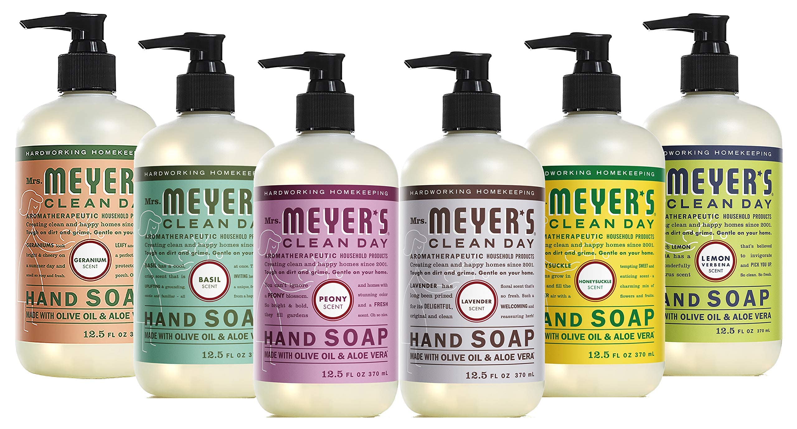 Mrs. Meyer's Peony hand soap bottle for bright, everyday hand cleansing.