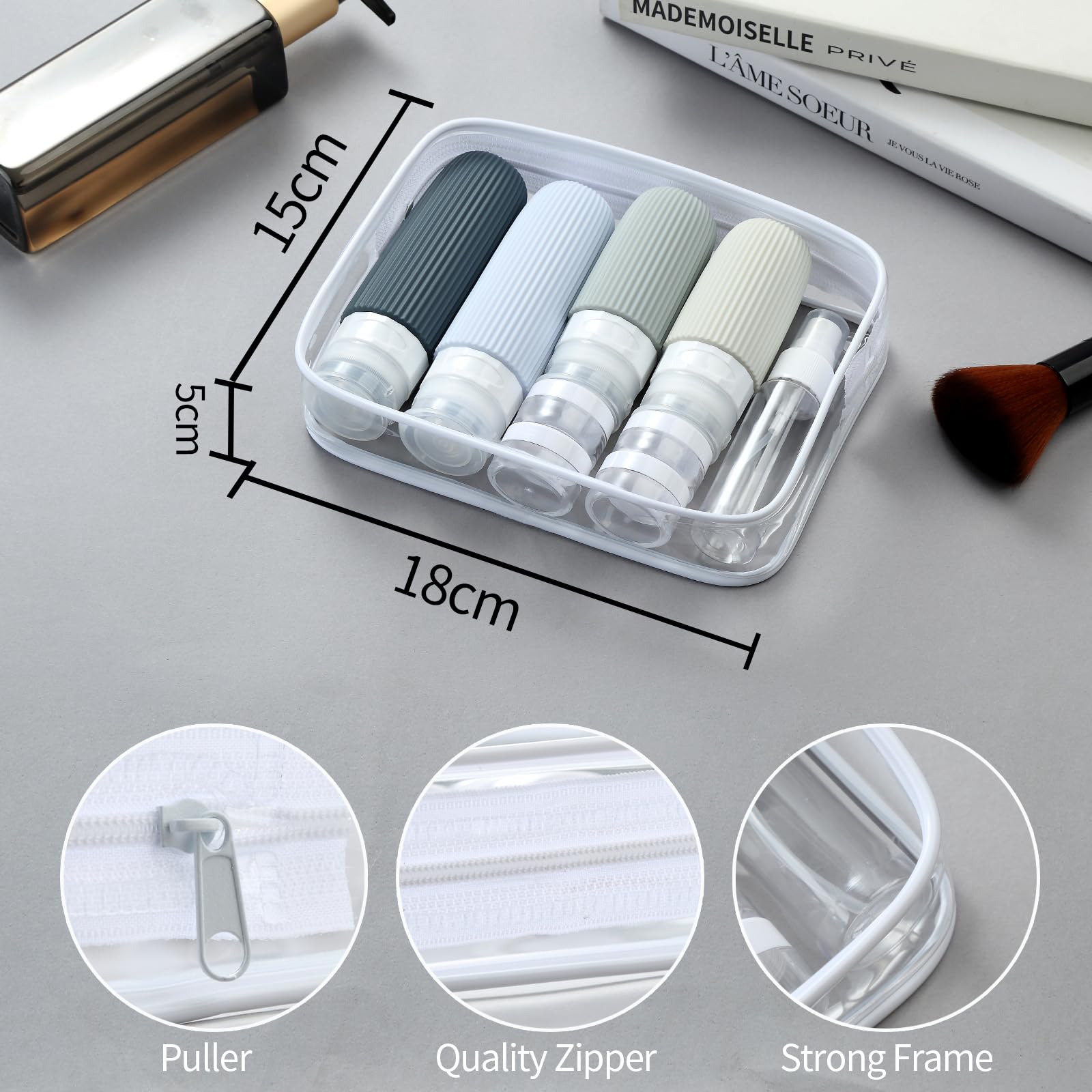 Mrsdry clear toiletry bag keeps all accessories compact and visible.