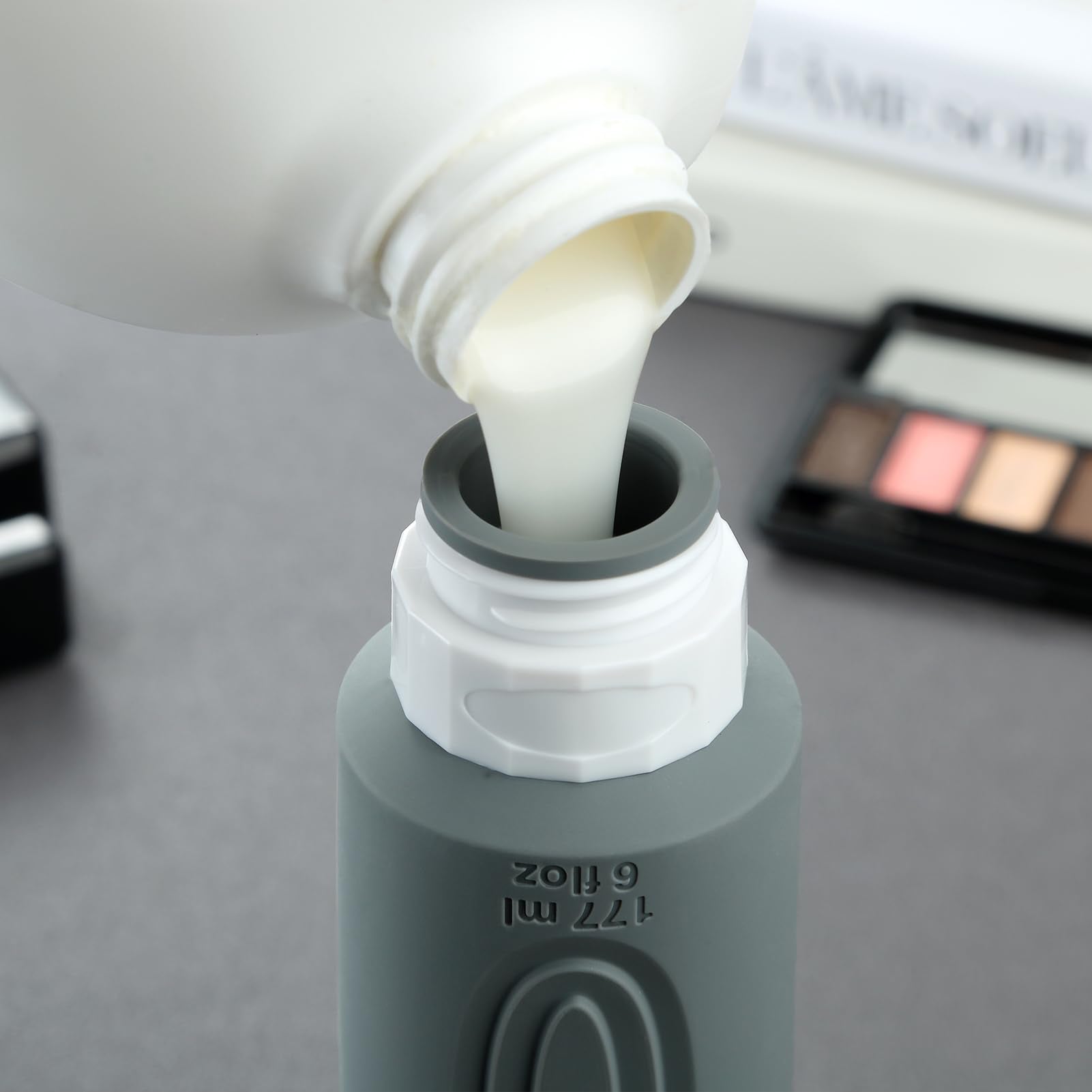Mrsdry opal-shape bottle helps reach the last drop without waste.