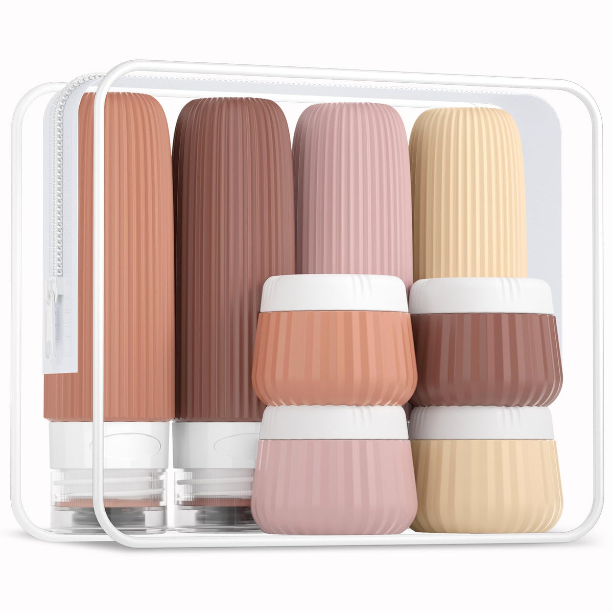 Mrsdry travel bottles 8-pack shown for organized on-the-go care and airline readiness