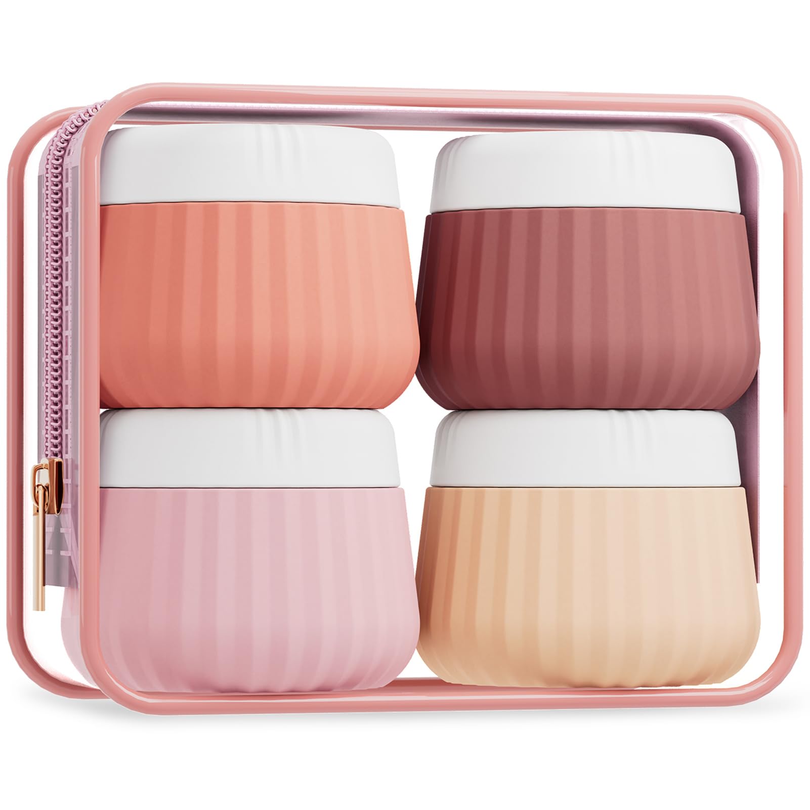 Mrsdry travel containers with rose gold bag for organized spill-free trips