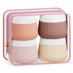 Mrsdry travel containers 4-pack in assorted colors, ideal for organized on-the-go cosmetics.
