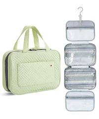 Ms. Pen travel toiletry bag folded for compact travel and easy storage.