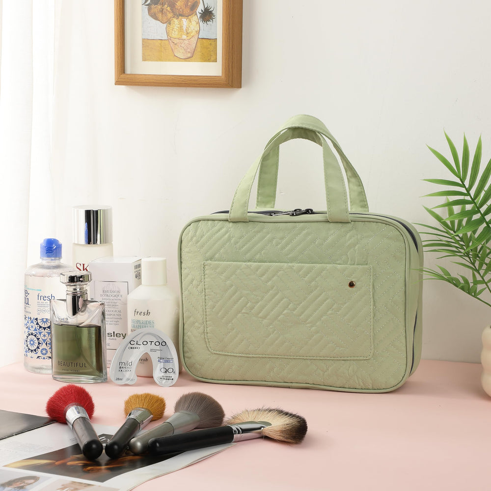 Sturdy carry handles provide comfortable portability during trips.