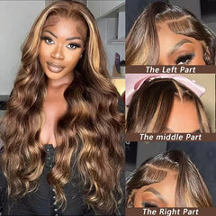 MSCLARA 13x6 HD lace front ombre wig with seamless skin blend