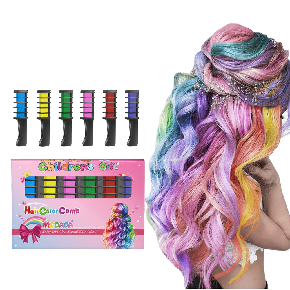 MSDADA hair chalk comb blue for playful looks and quick color