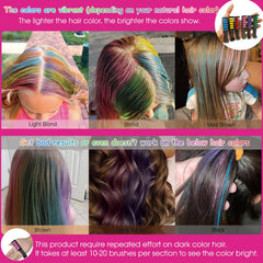 MSDADA hair chalk comb yellow for bright accents on light hair