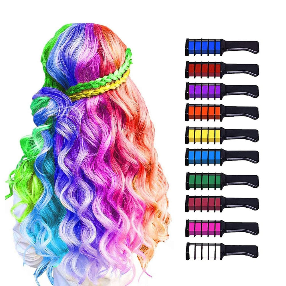 MSDADA kids' temporary hair color chalk applies easily to light hair.