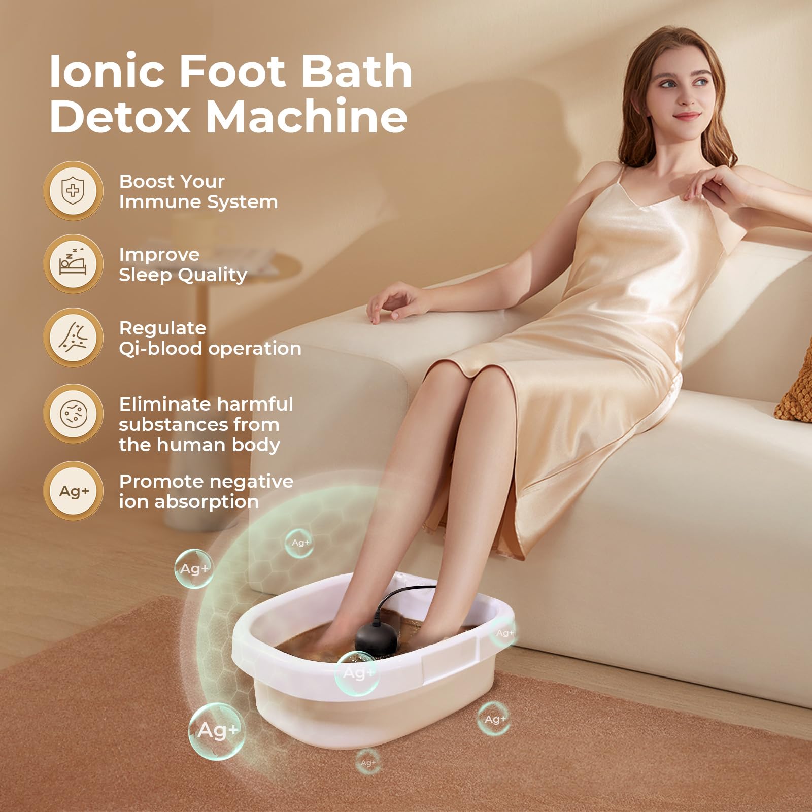 MSFOOT home detox setup with basin ready for a relaxing foot spa.