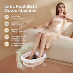 MSFOOT home detox setup with basin ready for a relaxing foot spa.