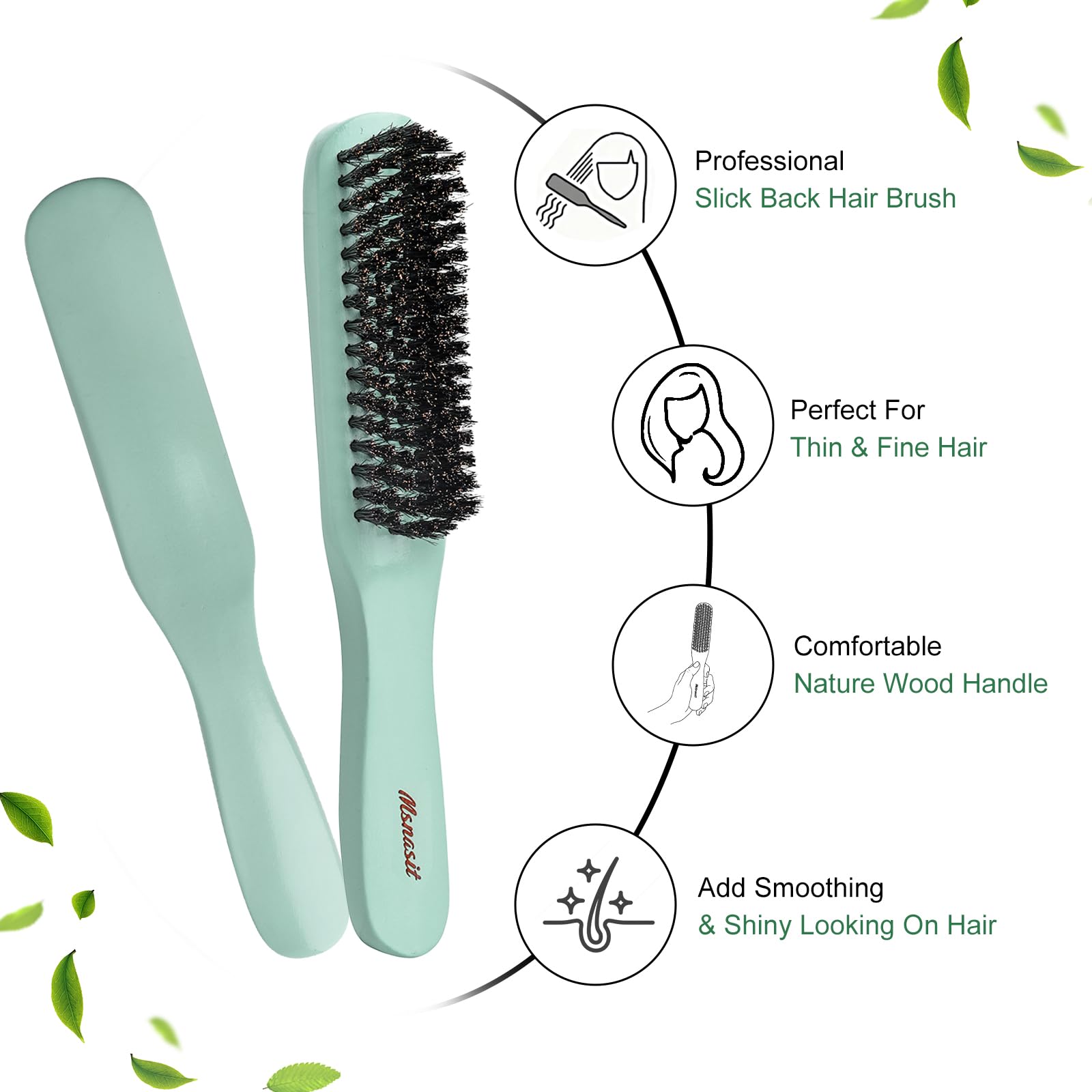Msnasit Edge Control Brush tames frizz and locks flyaways for a clean line.