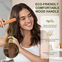 Msnasit Slick Back Brush helps reduce frizz and static.
