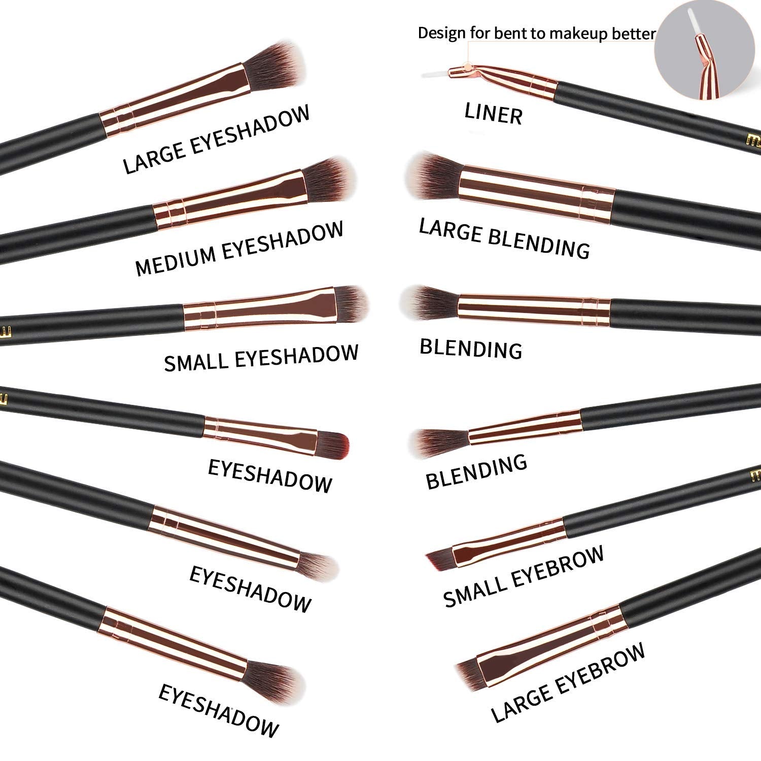 MSQ blending brush with rose gold accents for seamless crease and lid blending.
